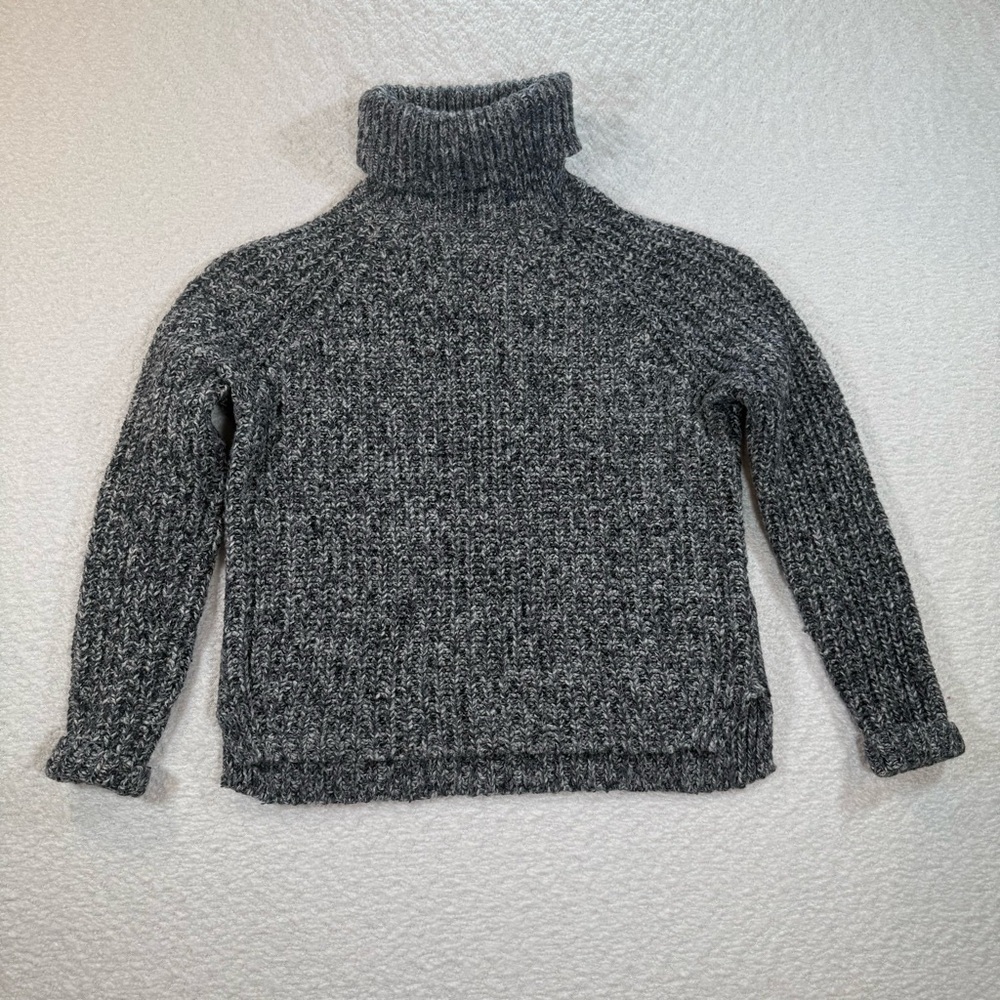 VTG Y2K Abercrombie & Fitch Womens XS Chunky Ribbed Knit Turtleneck Sweater grey